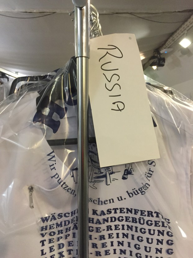 Russia's Eurovision outfit in the dressing room before the finale