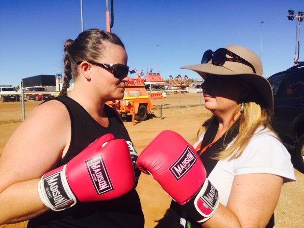 Beaver and me sparring
